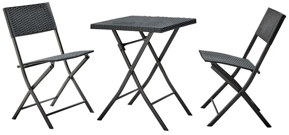 Zondo Set mobilier de grădină Farok 210987 (negru) (pentru 2 persoane). 1075507