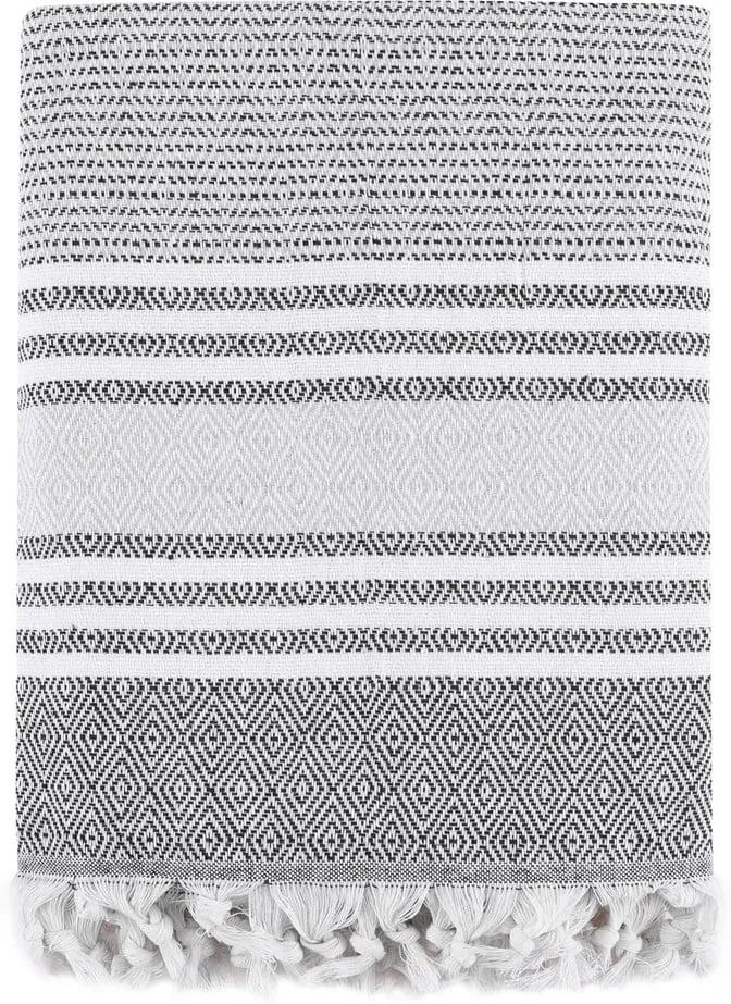 Cuvertură din bumbac pentru pat dublu Galina Grey White, 200 x 240 cm, gri