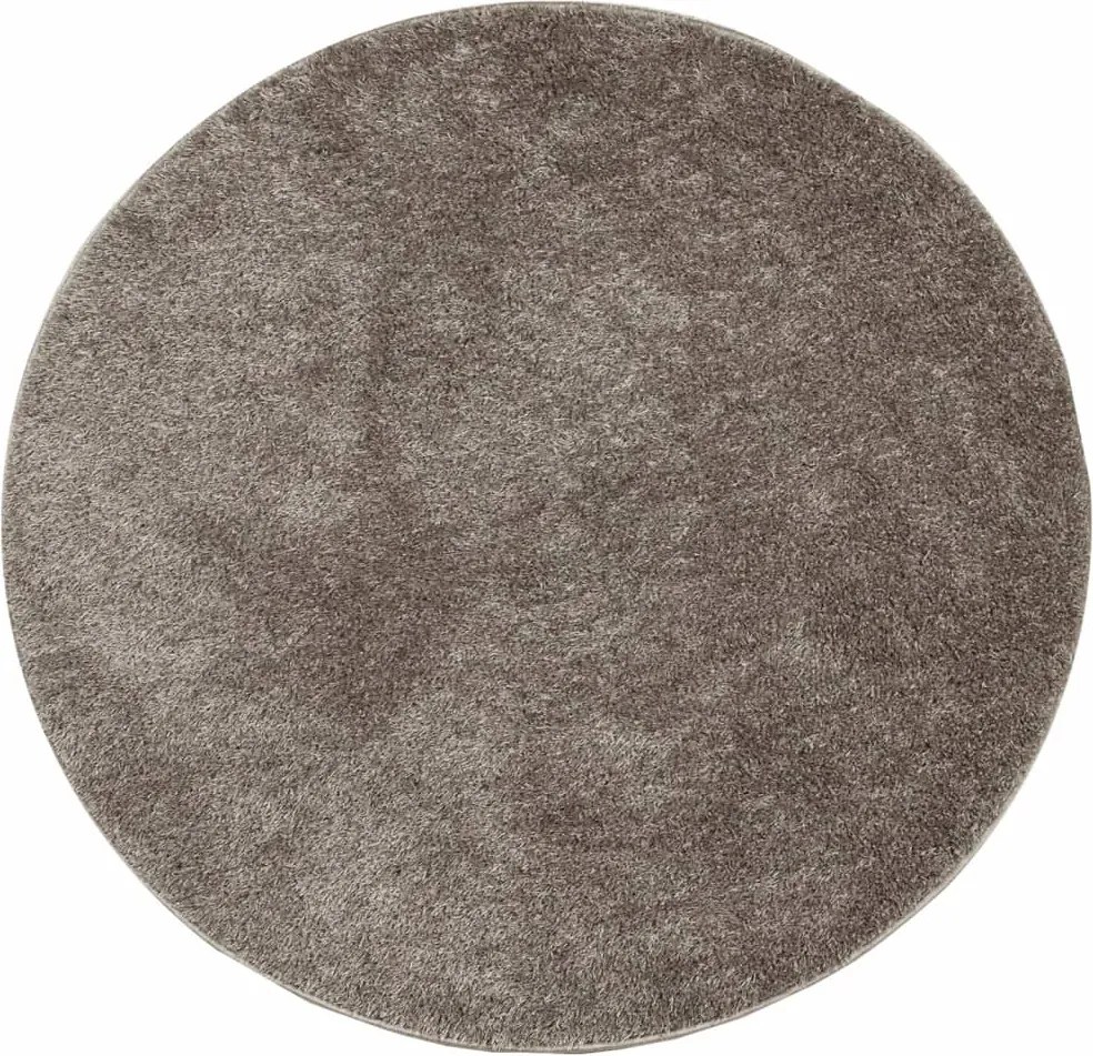 vidaXL Covor ISTAN, cu fire înalte, aspect lucios, gri, Ø 100 cm