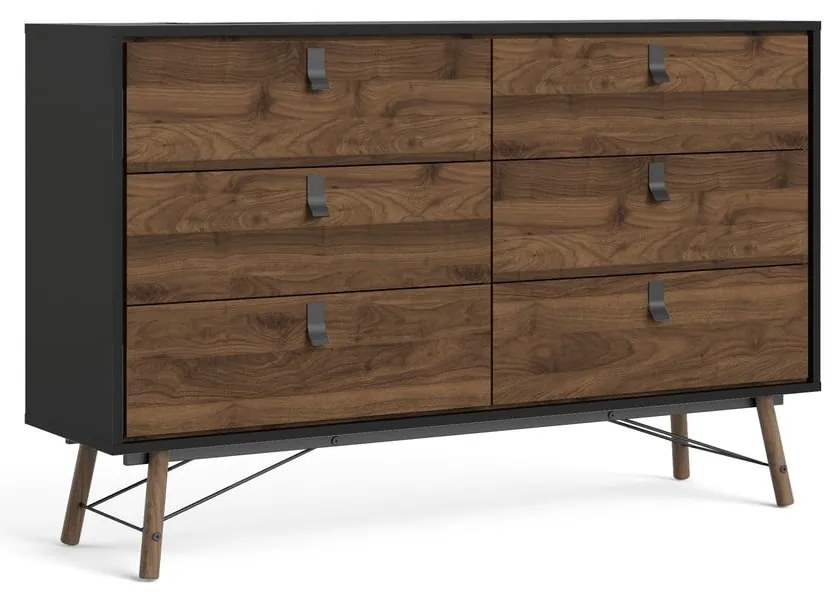 Comodă Tvilum Ry, 150x95 cm, maro închis-negru