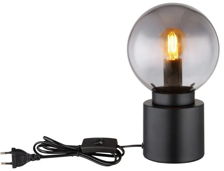 Veioza, lampa de masa design modern Marka negru, fumuriu