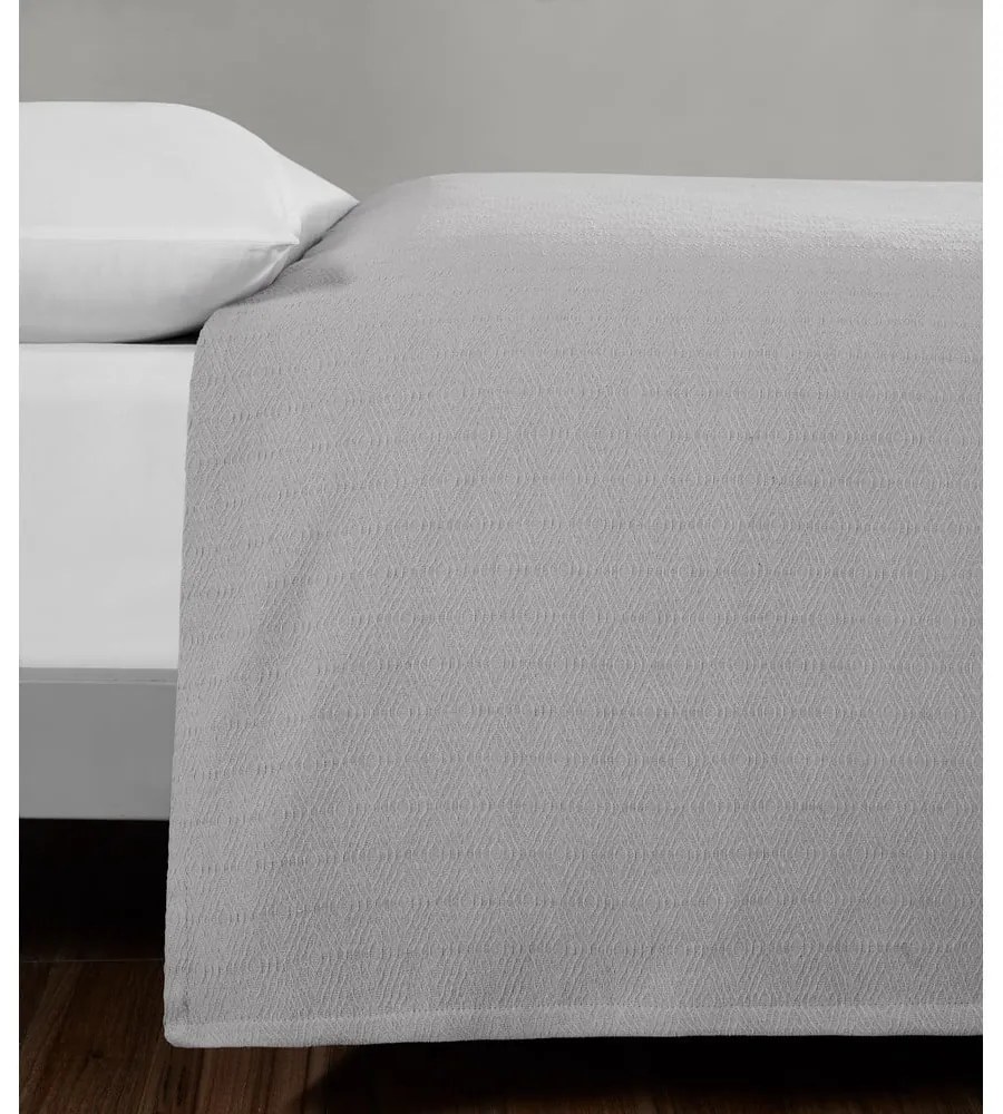 Cuvertură gri din bumbac pentru pat dublu 200x230 cm Serenity – Mijolnir