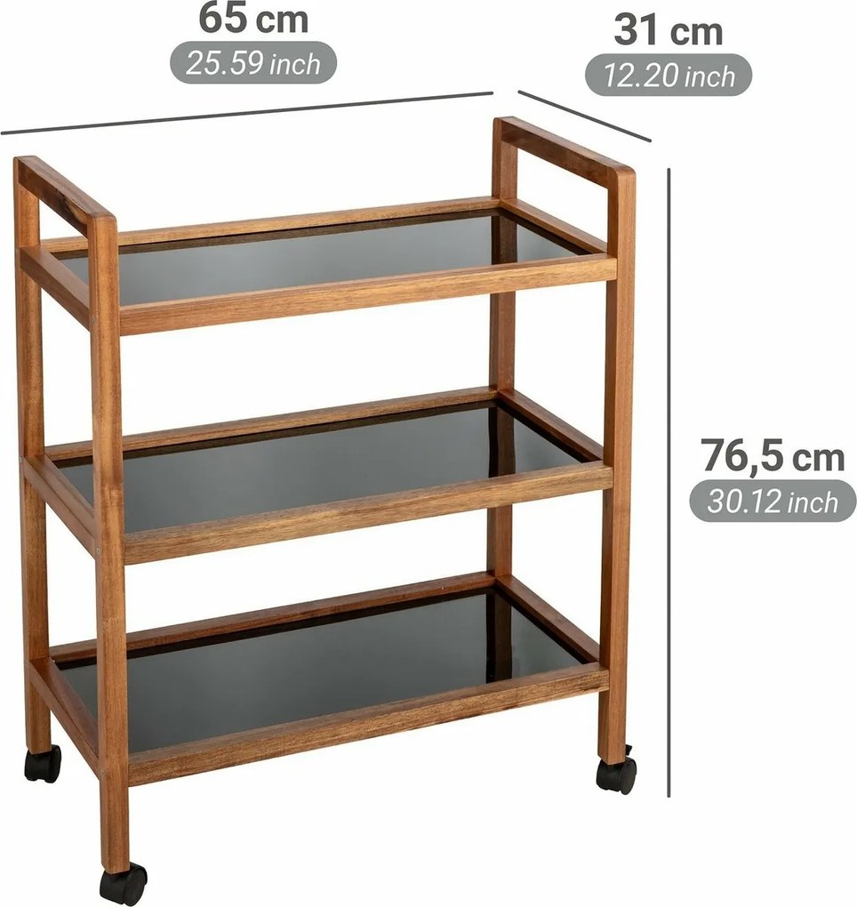 Wenko Raftă mobilă lată FONDI – 3 rafturi
