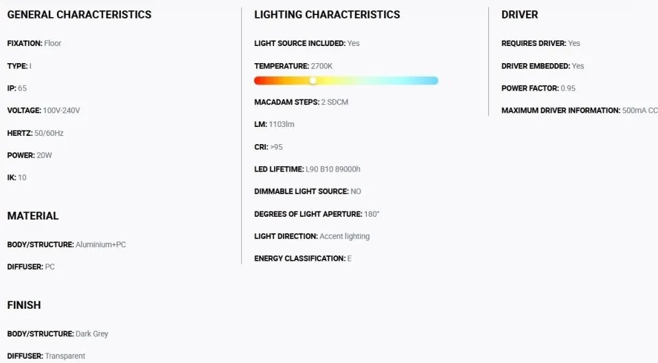Stalp LED iluminat exterior simetric 180º IP65 RUSH 80cm 2700K