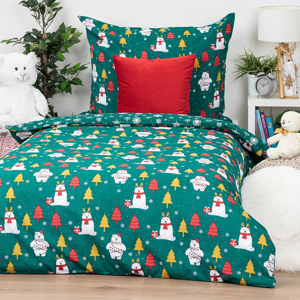 Lenjerie de pat din bumbac 4Home Polar Bear, 140 x200 cm, 70 x 90 cm