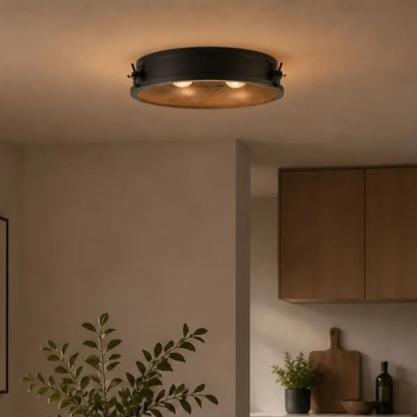 Brilliant - Plafonieră ZOIS 2xE27/28W/230V Ø 42 cm neagră