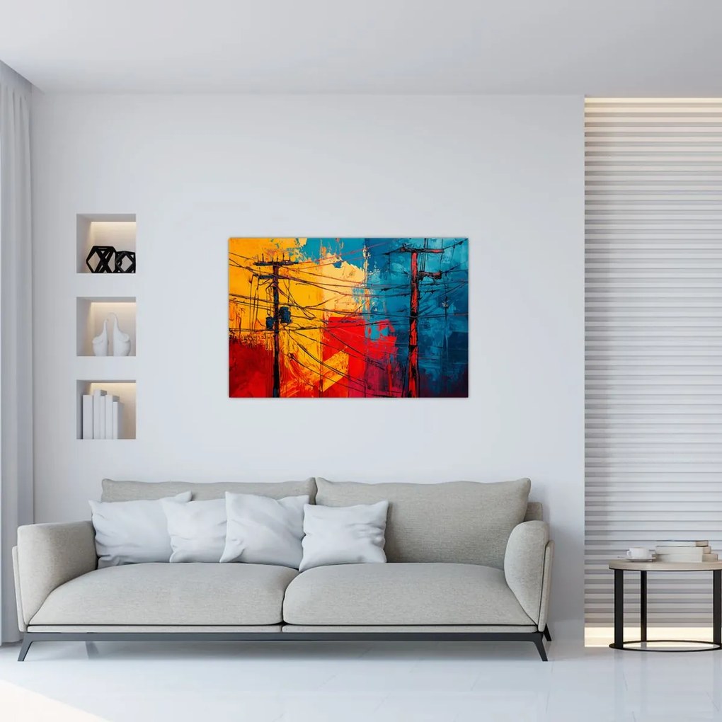 Tablou - Linii electrice abstracte (90x60 cm)