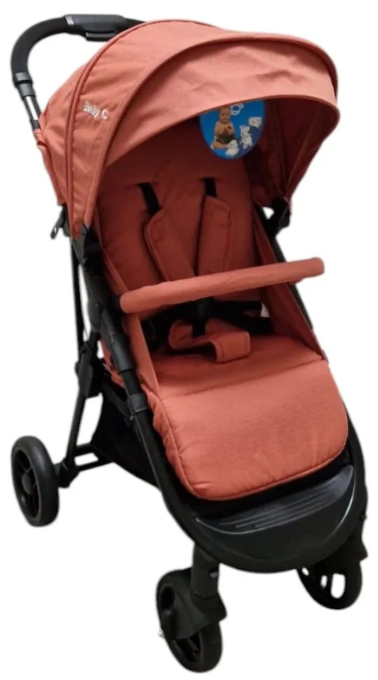 Carucior nou nascuti 2 in 1 BABY CARE™ PRO YK78, Pozitie somn, Spatar reglabil in 7 trepte, Frana picior, Pliabil, Portocaliu Gold