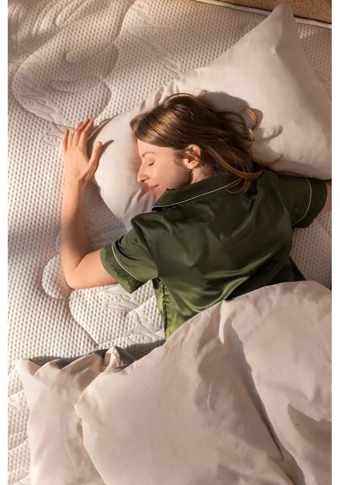 Pat dublu tapițat albastru cu spațiu de depozitare cu saltea/ somieră 180x200 cm Myra Pillow - Bonami Selection