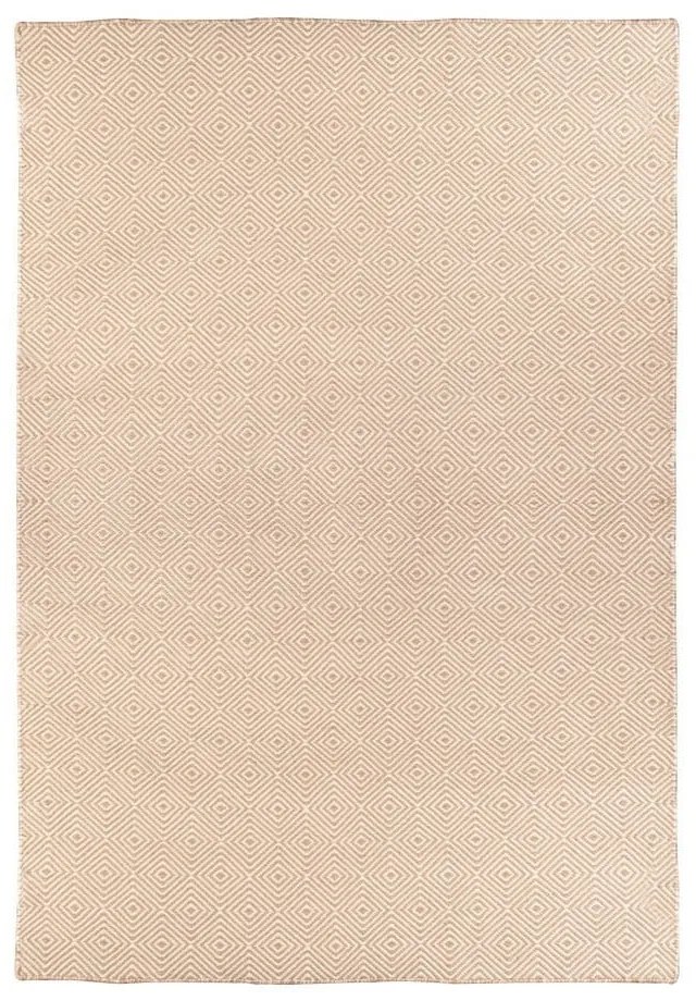 Covor reversibil pentru exterior din plastic reciclat Green Decore Solitaire, 160 x 230 cm, crem