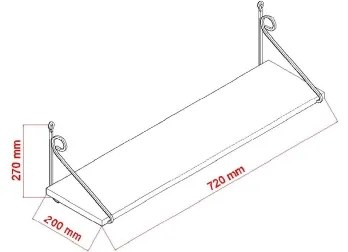 Raft de perete SERAMONI 27x72 cm alb