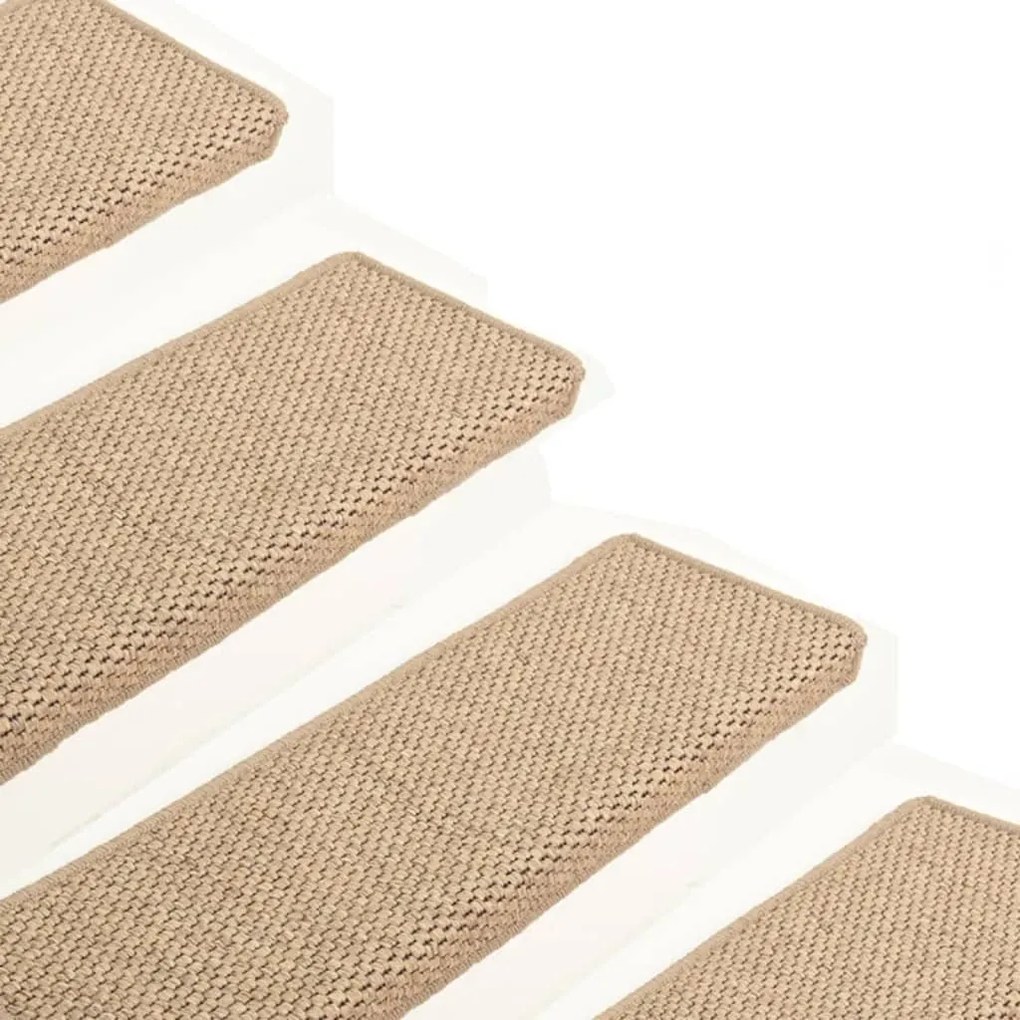 Covorase scari autoadezive 15 buc nisipiu 65x25 cm aspect sisal 15, Nisip, 65 x 25 cm