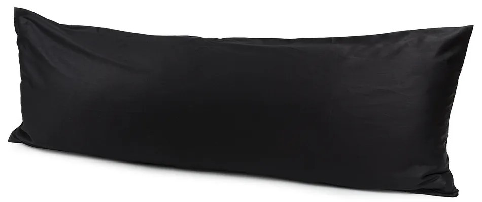 Faţă de pernă 4Home, pentru pernă de relaxare Soţ de rezervă,satin negru, 50 x 150 cm