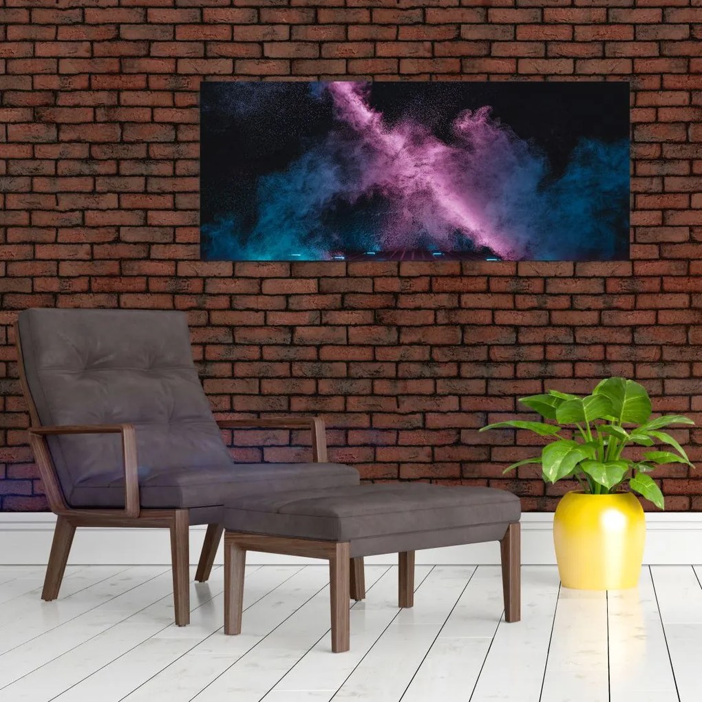 Tablou - Fum roz-albastru (120x50 cm)