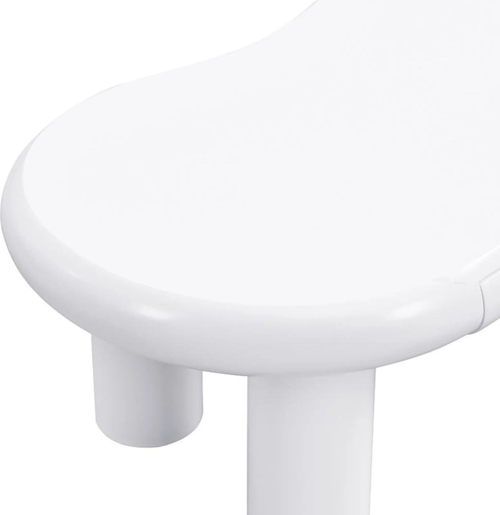 Masă de cafea în formă de nor, din MDF cu iluminare LED și sertar, 98x65,5x40 cm, Alb