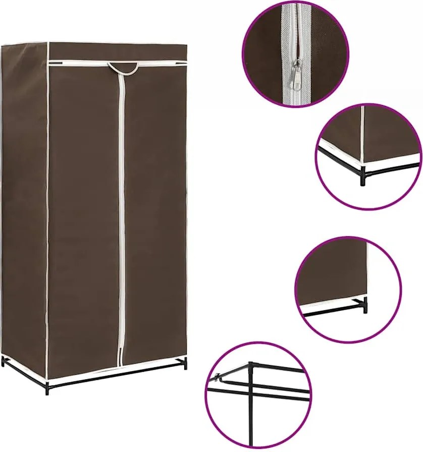 vidaXL Șifonier, maro, 75 x 50 x 160 cm