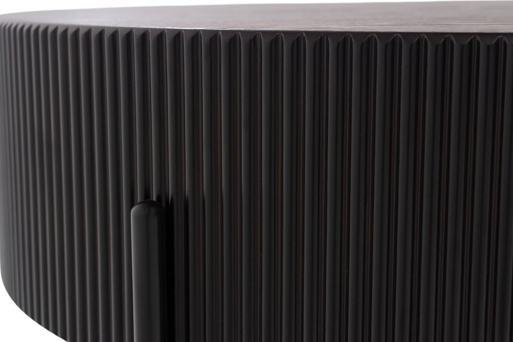 Măsuță de cafea Corbi 80 cm pentru living - nuc închis / negru mat