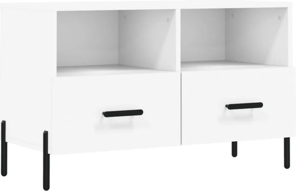 vidaXL Comodă TV, alb, 80x36x50 cm, lemn prelucrat