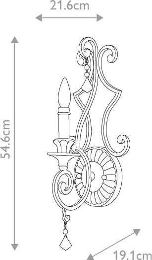 Quoizel QZ-MARQUETTE1 - Aplica de perete MARQUETTE, 1xE14/60W/230V, bronz
