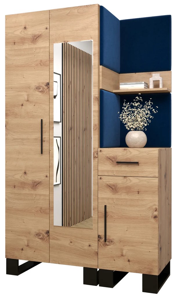 Set mobilier pentru hol Amanda 16 (Stejar artisan + Albastru). 1085997