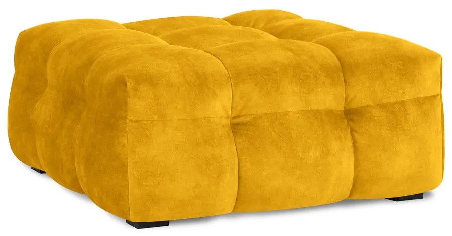 Puf cu tapițerie din catifea Windsor &amp; Co Sofas Vesta, galben