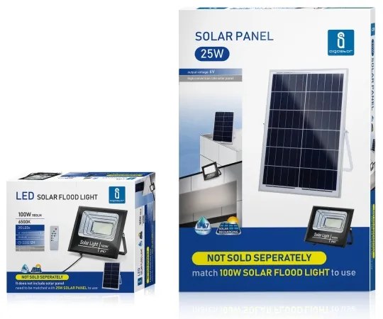 Aigostar - Proiector solar LED reglabil 100W/3,2V IP67 cu telecomandă