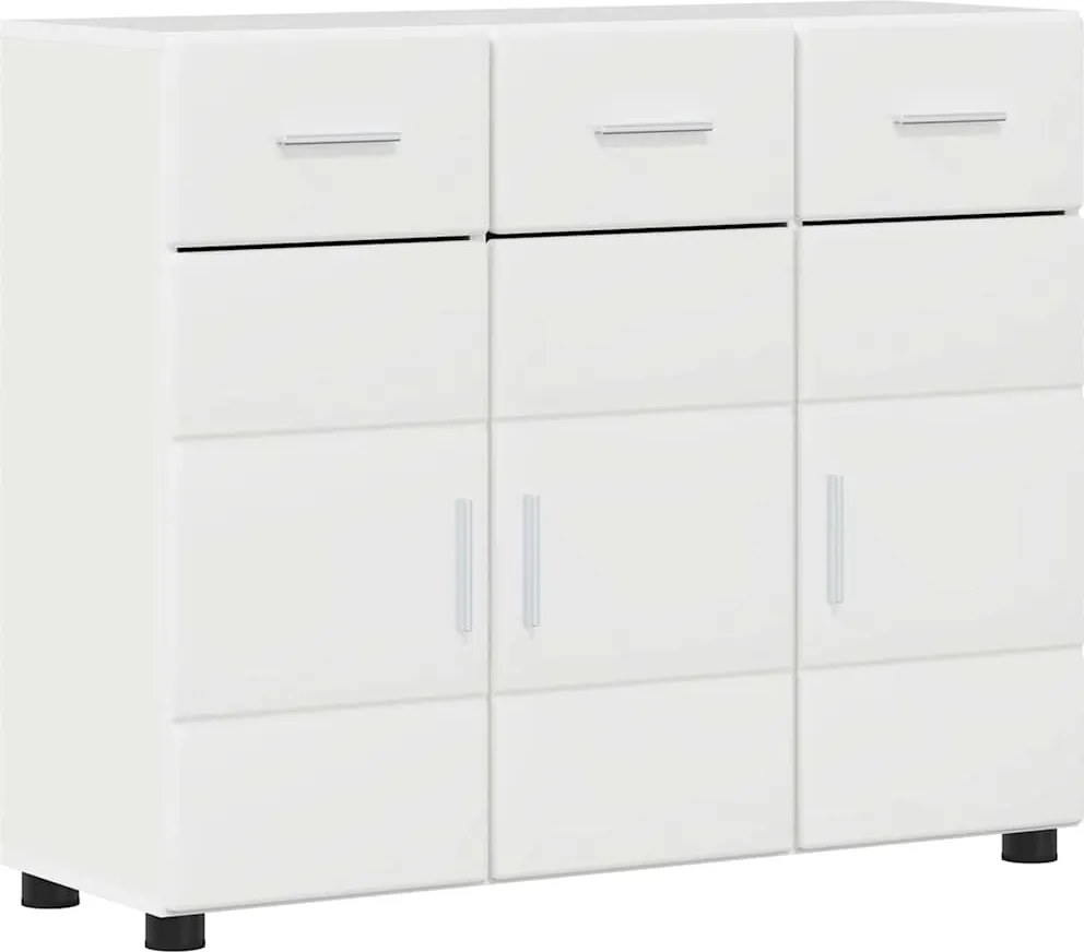 vidaXL Bufet FLORIN Alb lucios 88,5 x 30,5 x 73 cm Lemn compozit