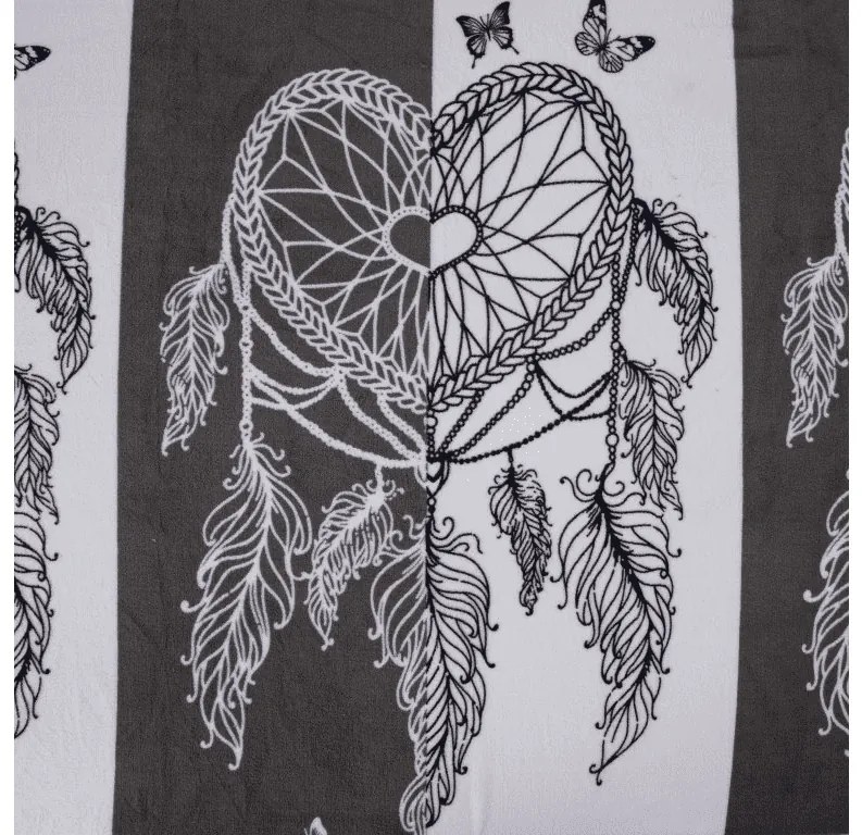 Cearsaf Cocolino microplus cu elastic TIRSO 90x200 cm gri-alb