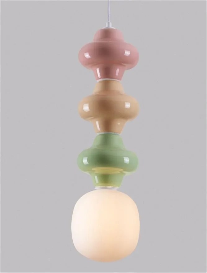 Pendul ceramic design modern CHIC roz/ verde/ galben