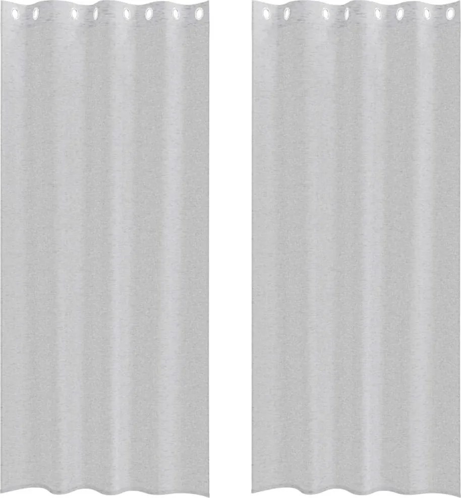 vidaXL Cortină din Voile 2 pcs Gri deschis 225 x 140 cm Poliester