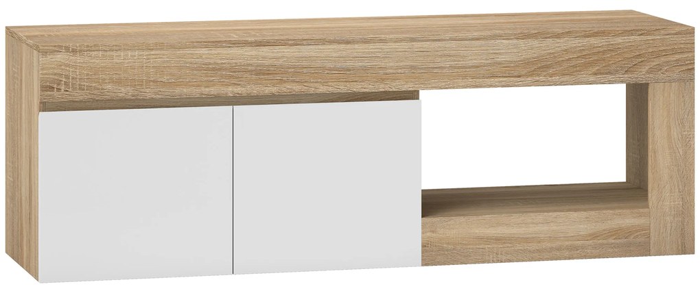 HOMCOM Dulap pentru TV de 60" cu Dulăpior, 2 Uși și Raft Deschis, Mobilier TV din Lemn, 140x40x48 cm, Lemn Natural | Aosom Romania