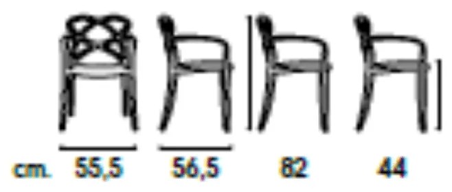 SET 4 SCAUNE CU BRATE INFINITY -POLIPROPILENA-HORECA - BEJ TAUPE