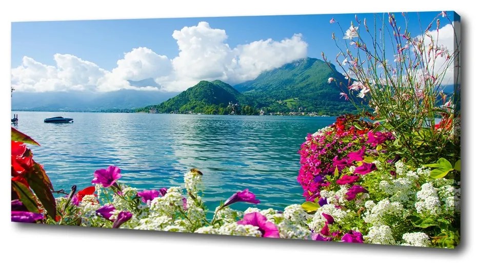 Pictură pe pânză Flori pe lac