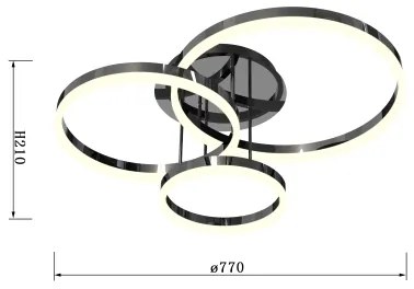 Lustră LED dimabilă aplicată Wofi 9049-405 PERPIGNAN LED/51W/230V