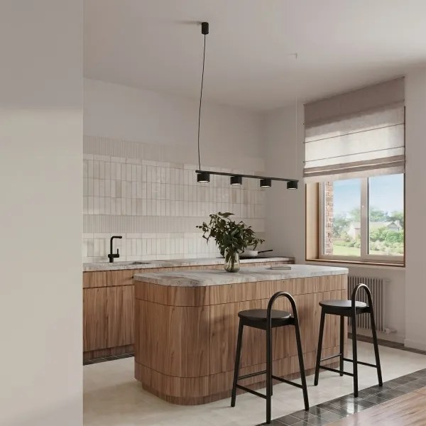 Sollux SL.2696 - Lustră suspendată pe cablu AURA 4xGX53/10W/230V neagră