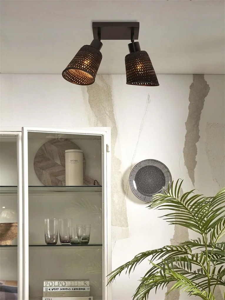 Plafoniera eco din bambus Java 2-Shade bl/15x17, bl