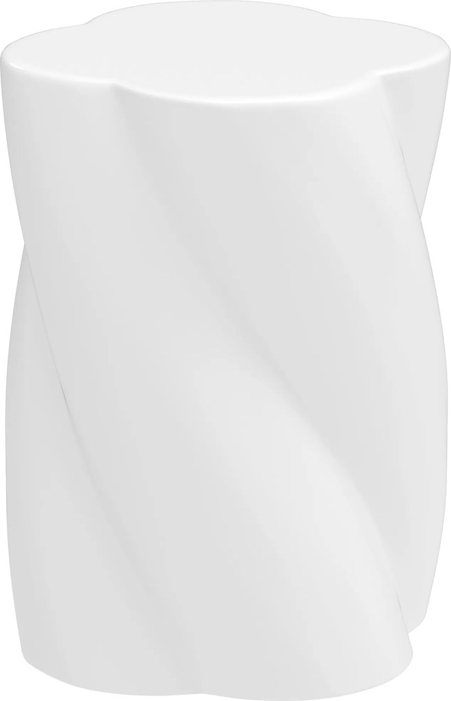 Outsunny Scaun de ceramică în formă spiralată, rezistent la 120kg Ø33 x 45 cm, rezistent la intemperii, scaun de grădină cu capac alb | Aosom Romania