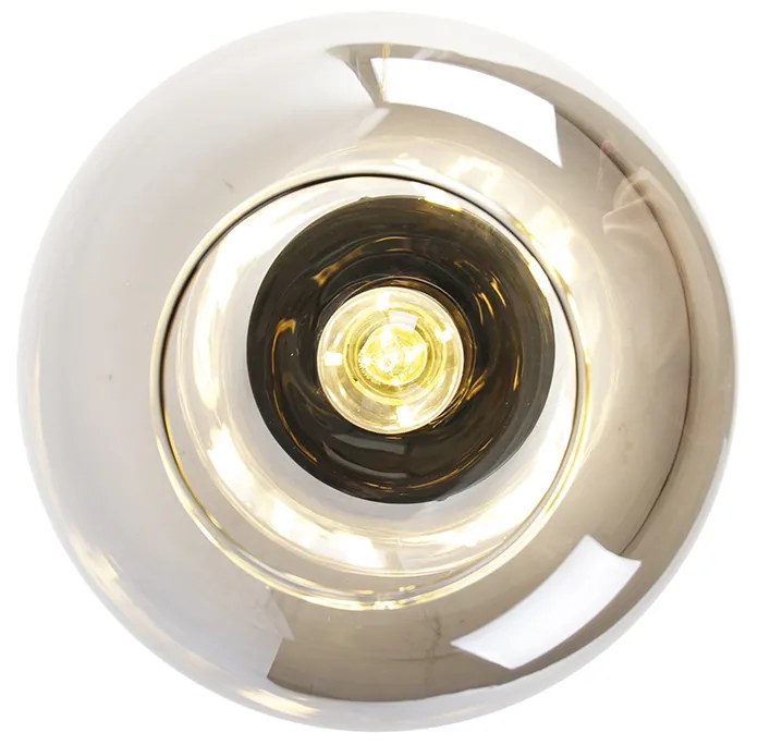 Plafoniera inteligentă neagră cu auriu și sticlă fumuriu, inclusiv Wi-Fi A60 - Zuzanna