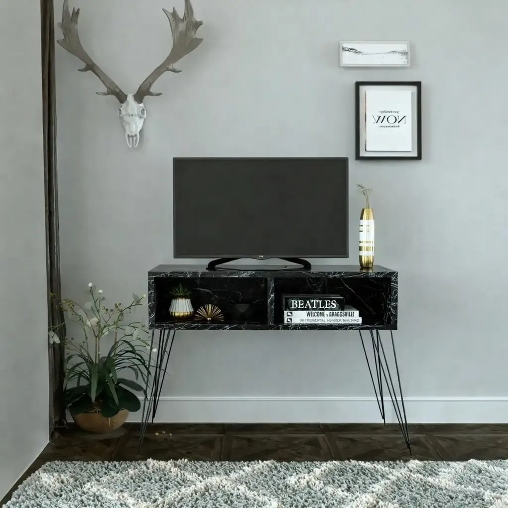 Resgilat:Comoda TV Homs, marmurat, 72x 30 x 58.6 cm