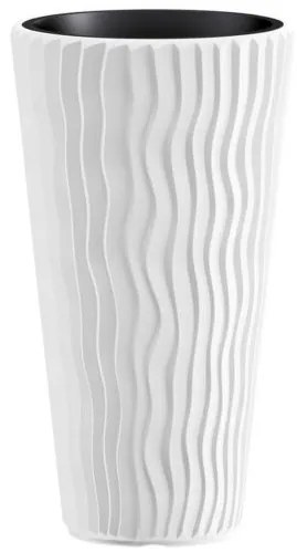 Ghiveci decorativ de flori, rotund inalt 39x70.8 cm, alb, Sandy