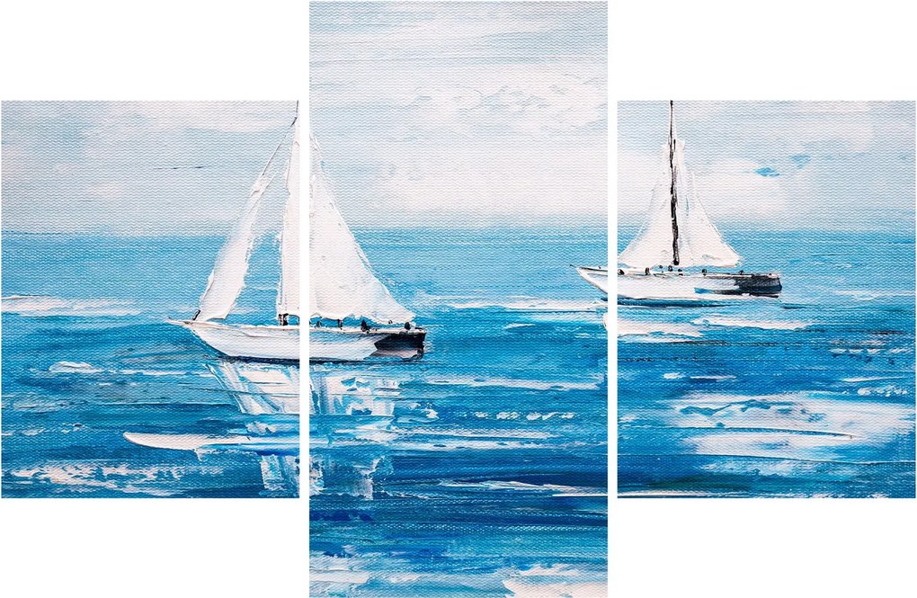 Tablou - Pictură yacht pe mare (90x60 cm)