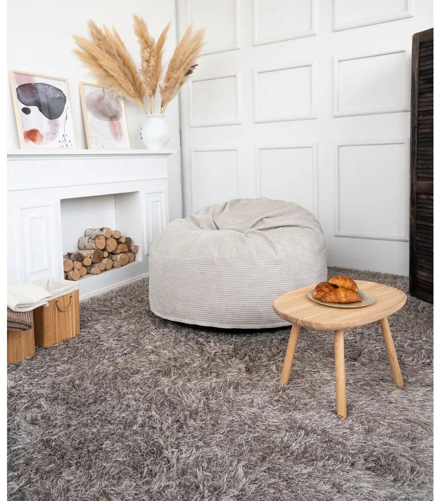 Fotoliu bean bag galben muștar cu tapițerie din catifea reiată Om 110 – SLOWDOWN