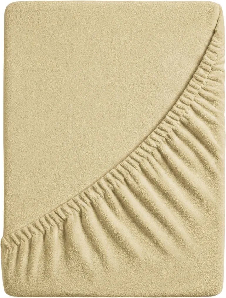 Cearsaf Frotir cu elastic 90x200 cm crem