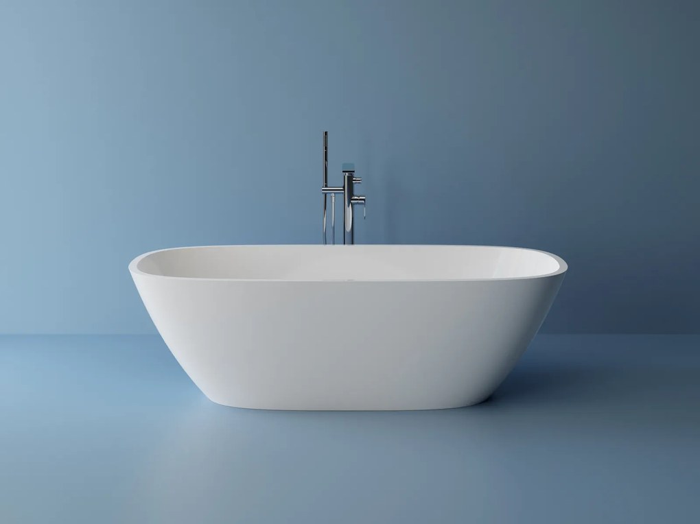 Cada baie freestanding ovala, compozit, 160 x 75 cm, Cast Marble Arona