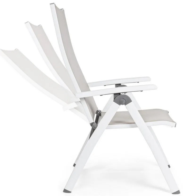 Scaun cu spatar reglabil, alb, 59x71x113 cm, Cruise Bizzotto