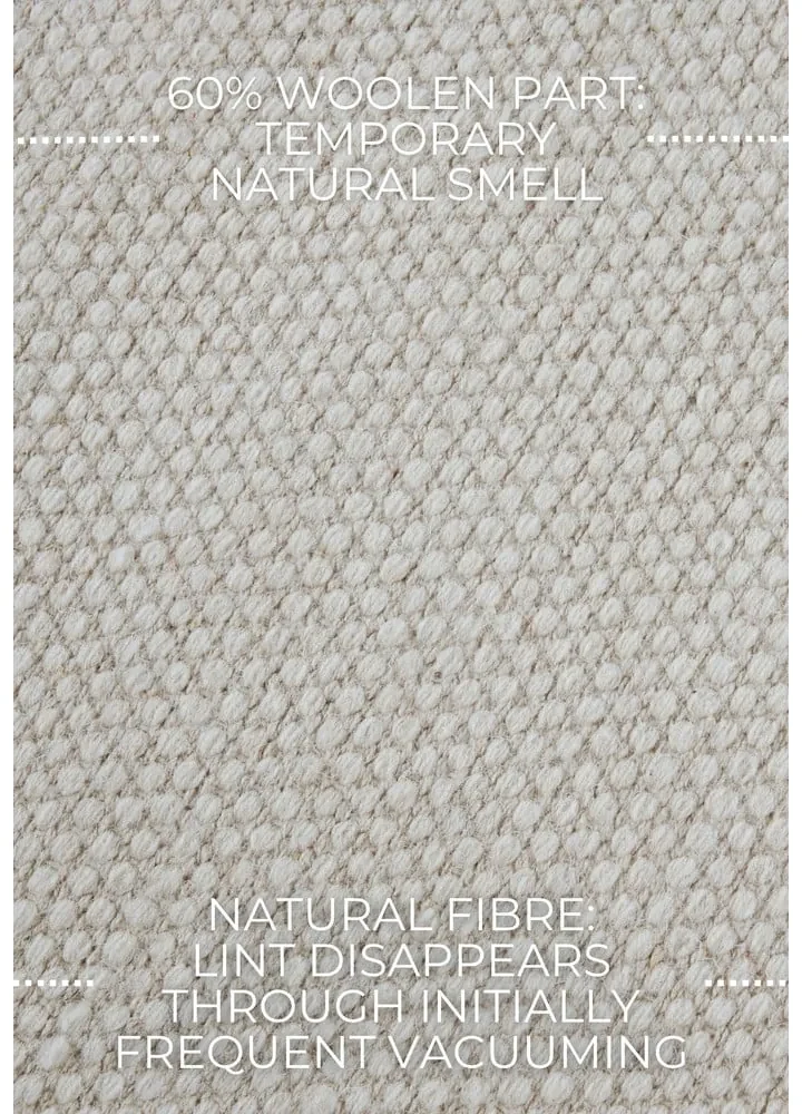 Covor crem țesut manual din amestesc de lână 160x230 cm Pradesh Natural White – Elle Decoration