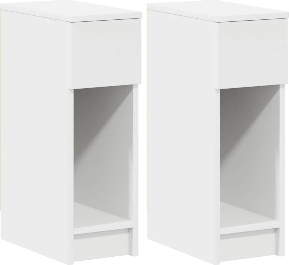 vidaXL Noptiere cu sertar 2 buc Alb 20x36x60 cm