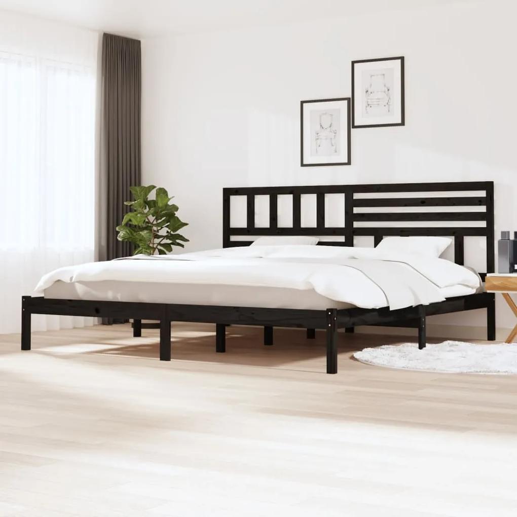 3101042 vidaXL Cadru de pat Super King, negru, 180x200 cm, lemn masiv de pin