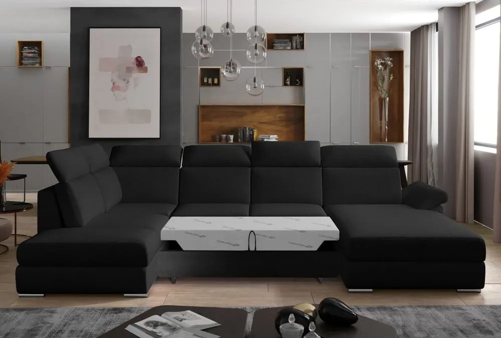 Colțar negru extensibil (cu colț pe partea stângă/în formă de "U") Evanell – ELTAP