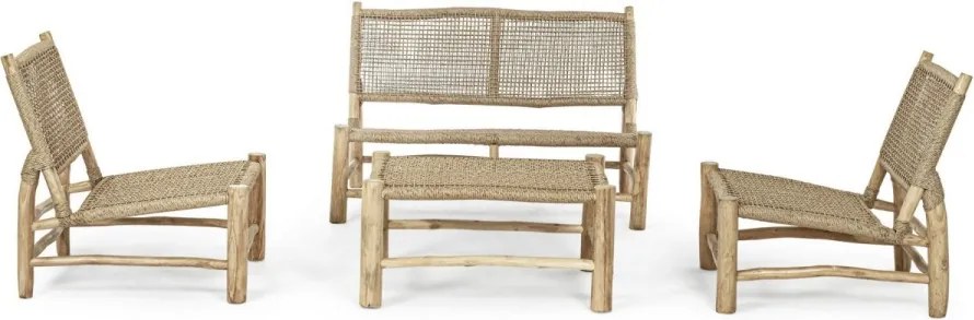Masuta pentru gradina, lemn de teak, natur, 80x60x40 cm, Lampok Bizzotto